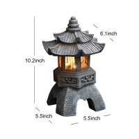 Blogiiup Japanese Garden Ornaments,Solar Pagoda Lantern Statue Garden Ornaments,Outdoor/Indoor Zen Asian Decor For Landscape Balcony,Garden,Patio,Porch Yard Art Ornament Gifts