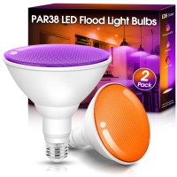 Orange And Purple Flood Light Bulbs Outdoor 2 Pack Par38 Led Purple Light Bulb 15W100W Equivalent E26 Notdimmable Orange Fl