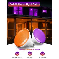 Orange And Purple Flood Light Bulbs Outdoor 2 Pack Par38 Led Purple Light Bulb 15W100W Equivalent E26 Notdimmable Orange Fl