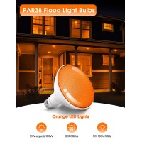 Orange Flood Light Bulbs Outdoor 2 Pack Par38 Led Orange Light Bulbs Notdimmable15W100W Equivalent E26 Orange Light Bulb Hal