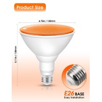 Orange Flood Light Bulbs Outdoor 2 Pack Par38 Led Orange Light Bulbs Notdimmable15W100W Equivalent E26 Orange Light Bulb Hal