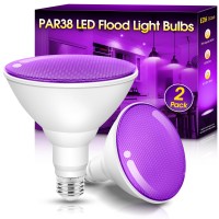 Purple Flood Light Bulbs Outdoor 2 Pack Par38 Led Purple Light Bulbs Notdimmable15W100W Equivalent E26 Purple Light Bulb Hal