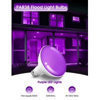 Purple Flood Light Bulbs Outdoor 2 Pack Par38 Led Purple Light Bulbs Notdimmable15W100W Equivalent E26 Purple Light Bulb Hal