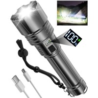 Tunfou Rechargeable Flashlights 900000 High Lumens Flash Light, Super Bright Led Flashlight With 5 Modes & Ipx7 Waterproof, Handheld Flashlight For Emergencies, Camping