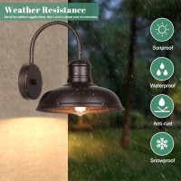 2Pack Outdoor Gooseneck Porch Lights Waterproof Barn Light Fixtures Wall Mount Farmhouse Wall Sconce Oil Rubbed Bronze Exter