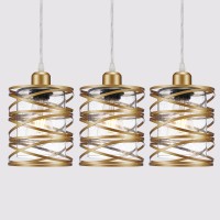 3 Pack Gold Farmhouse Pendant Lights Kitchen Island Decor Modern Seeded Glass Over Sink Pendant Light Fixture Adjustable Bar L