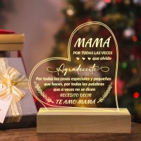 Petalsun Regalos Para Mam Gifts For Mom In Spanish Regalo De Cumpleaos Para Madre Engraved Wooden Base Lamp Presents Regal