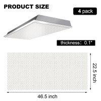 Frienda 4 Pcs Replacement Fluorescent Light Cover Panels Flat Clear Prismatic Acrylic Ceiling Light Cover Plate Ceiling Light Replacement Cover For Overhead Lighting Fixtures (22.5