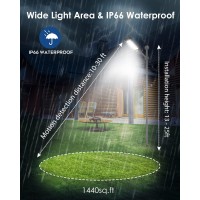 Mokot Solar Street Light, 600W Waterproof Outdoor, 504 Led, Floodlight, Patio, Black, Remote Control, Pir Sensor, High Efficiency, Pole Mount