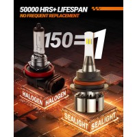 Sealight 9007 Hb5 led bulb is designed to give you with a reliable lighting experience allowing you to reach your destination 9007 Hb5 is 8X brighter than the halogen bulbs Sealight 9007 Hb5 light is close to shine just as bright as daylight 11 size with 