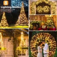 Kolpop Solar Fairy Lights, 96Ft 240 Led Warm White String Lights, Waterproof, 8 Modes, Auto On/Off, Easy To Shape, Outdoor Use