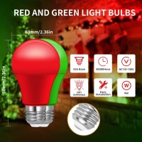 Christmas Light Bulbs A19 Led Red Light Bulbs Green Light Bulbs Red And Green Bulbs 60W Equivalent 9W E26 Base Red Green Po