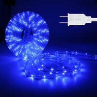 Areful Led Rope Lights, 33Feet Blue Flat Flexible Strip Light, Plug In Novelty Lighting, Connectable And Waterproof For Home Christmas Holiday Garden Patio Party Decoration