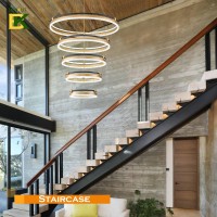 Benkut 10Rings Modern Led Chandelier Black Gold Large Dimmable Remote Chandeliers Lighting For Foyer High Ceiling Chandeliers