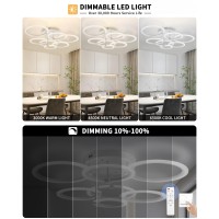 Seable Modern Led Ceiling Light Dimmable Ceiling Light Fixtures With Remote 7 Rings White Close To Ceiling Lights 318 130W 30