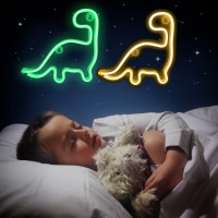 Dinosaur Neon Sign Led Light Wall Decoration Room Decor Cute Night Light Gift Children Kids Girl Gift Birthday Party Aesthetic L