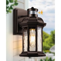 Vianis Motion Sensor Outdoor Wall Light Fixture Oil Rubbed Bronze Front Porch Lights Wall Mount Sconce Modern Waterproof Exter