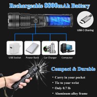 Sogidon Flashlights High Lumens Rechargeable 900 000 Lumen Led Super Bright Tactical Flash Light Battery Powered Handheld Ligh