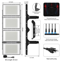 Rommor 800W Led Flood Light, 80000Lm Super Bright Outdoor Security Lights With Wider Lighting Angle, 6000K Daylight White, Ip66 Waterproof,Suitable For All Outdoor Venues