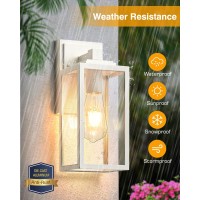 Vianis 2 Pack Outdoor Light Fixture White Outdoor Wall Lighting Lantern Antirust Porch Lights Outdoor 100 Aluminum Exterior