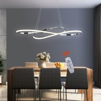 Dimmable Led Pendant Light Dining Room Table Chandelier Kitchen Island With Remote Control Flush Mount Ceiling Hanging Lamp Modern Design For Living Room Office Hallway Bedroom Deco Ceiling Lighting