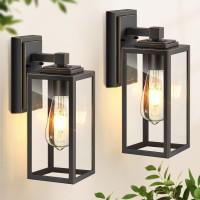 Vianis 2 Pack Porch Lights Outdoor Outdoor Wall Lights Sconce Black Waterproof Outdoor Lanterns For Front Porch Weather Resis