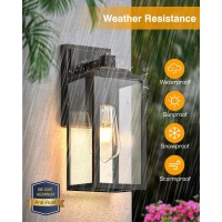 Vianis 2 Pack Porch Lights Outdoor Outdoor Wall Lights Sconce Black Waterproof Outdoor Lanterns For Front Porch Weather Resis