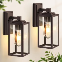 Vianis 2 Pack Outdoor Light Fixture Brown Porch Lights Outdoor Oil Rubbed Bronze Coach Lantern Waterproof Outdoor Sconce Ligh