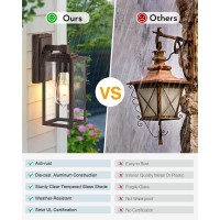 Vianis 2 Pack Outdoor Light Fixture Brown Porch Lights Outdoor Oil Rubbed Bronze Coach Lantern Waterproof Outdoor Sconce Ligh