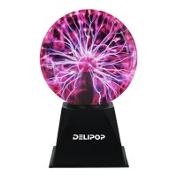 Delipop Plasma Ball 8 Inches, Red Light With Plug In Cord Magic Plasma Ball Lamp, Touch And Sound Sensitive Disco Light For Christmas, Kids, Parties, Decoration