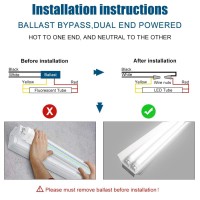 Jesled T8 Led Type B Tube Light 3Ft, 2520Lm, 18W(45W Equivalent), 6000K, 36 Inch F30T12 Fluorescent Bulb Replacement, Dual Ended Power, Etl Listed, Remove Ballast, 36