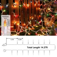 Toodour Multicolor Christmas Lights 125Ft 50 Count Incandescent Christmas String Lights Ul Certified Connectable White Wire C