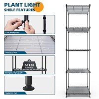 Barrina Plant Shelf With Grow Light 5Tier Plant Stand With 40W Ultrathin Grow Light Panel For Hydroponics Seedlings Succule