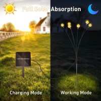 Ifalarila 8 Modes Firefly Garden Lights Solar Outdoor - Waterproof Fairy Lights With 1200Mah Solar Panels - Led Swaying Crystal Globe For Yard Decorations, Christmas, Pathway, Patio - 4 Pack