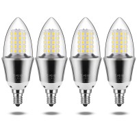 Tebio Led Corn Light Bulb 100W Equivalent 1200 Lumen 6000K Daylight White 12W E12 Edison Base Led Candle Light Bulbs For Home Indoor Bright Candelabra Led Light Bulbs Pack Of 4, Non-Dimmable