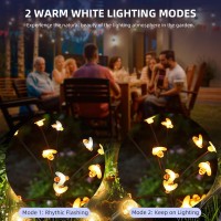 Cheri Bliss Solar Garden Firefly Lights, New Upgraded Honey Bee Design 16 Led, Solar Garden Lights Outdoor Waterproof, Firefly Lights Solar Outdoor Decorations For Patio Yard, Warm White (2 Pack)