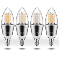 Tebio Led Corn Light Bulb 100W Equivalent 1200 Lumen 3000K Warm White 12W E12 Edison Base Led Candle Light Bulbs For Home Indoor Bright Candelabra Led Light Bulbs Pack Of 4, Non-Dimmable