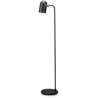 60 Inch Metal Floor Lamp, Curved Design Stand, Adjustable Dome Lampshade