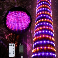 Kenburg Halloween Rope Lights Outdoor 33Ft 400 Led Orange And Purple String Lights Waterproof Tube Lights Plug In 8 Modes Hall