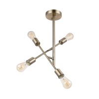 Globe Electric 66000073 4-Light Semi-Flush Mount Adjustable Arm Ceiling Light, Matte Brass, Pivoting Arms, Ceiling Light Fixture, Home Improvement, Light Fixtures Ceiling Mount, E26 Bulb