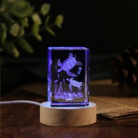 Youercrystal 3D Crystal Turtle Figurine Night Light With Led Light Base Birthday Gifts For Kids Women Unique Thanksgiving Chri