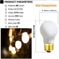 Leools Led Light Bulb A15 Dimmable Flickfree Matt White 6W Warm White 2700K Cri90 400Lm 40W Equivalent Vintage Led Edison Ligh