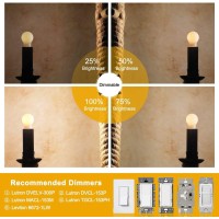 Leools Led Light Bulb A15 Dimmable Flickfree Matt White 6W Warm White 2700K Cri90 400Lm 40W Equivalent Vintage Led Edison Ligh