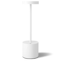 Led Cordless Table Lamp Rechargeable,5000Mah Battery Operated Tablelamp,Portable Metal 3 Color Stepless Dimmable Indoor And Outdoor Table Light,For Home/Patio/Restaurant/Dining Table.(White)