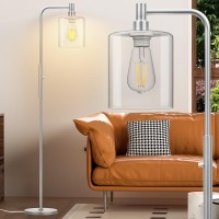 Cnxin Stepless Dimmable Floor Lamps With Glass Lampshade Modern Standing Lamps With 6W Led Bulb Bright Corner Lamp Tall Pole Lam