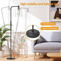 Cnxin Stepless Dimmable Floor Lamps With Glass Lampshade Modern Standing Lamps With 6W Led Bulb Bright Corner Lamp Tall Pole Lam