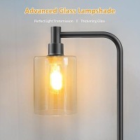 Cnxin Stepless Dimmable Floor Lamps With Glass Lampshade Modern Standing Lamps With 6W Led Bulb Bright Corner Lamp Tall Pole Lam