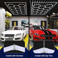 Modern Hexagon Lights Garage 14 Grid Systems Honeycomb Garage Light With Rectangle Frame Higher Brightness 86400Lm 720W 6500K