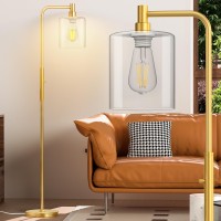 Cnxin Stepless Dimmable Floor Lamps With Glass Lampshade Modern Standing Lamps With 6W Led Bulb Bright Corner Lamp Tall Pole Lam