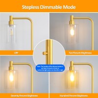 Cnxin Stepless Dimmable Floor Lamps With Glass Lampshade Modern Standing Lamps With 6W Led Bulb Bright Corner Lamp Tall Pole Lam